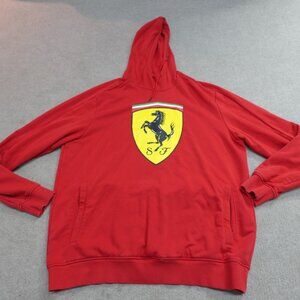 Puma Ferrari Sweatshirt XL Red Large Logo Hoodie
